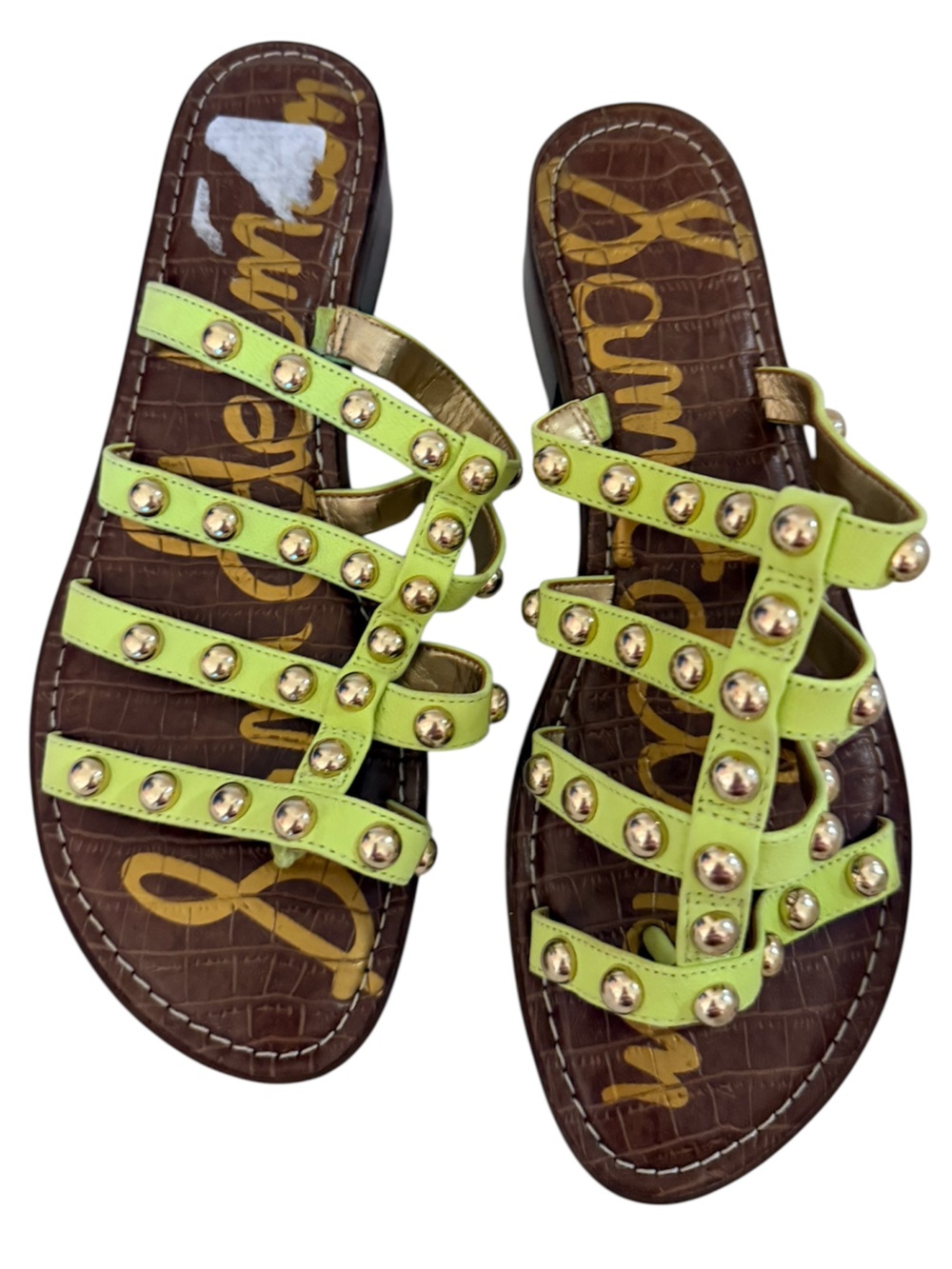 Sam Edelman Juniper Green Studded Sandals, size 9.5